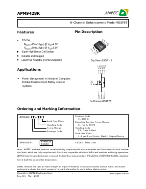 APM9428KC-TU Datasheet PDF Anpec Electronics