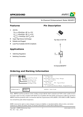 APM2054NDC-TR Datasheet PDF Anpec Electronics