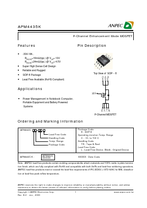 APM4435KC-TUL Datasheet PDF Anpec Electronics