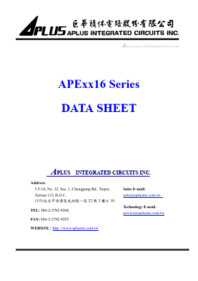 APE1516 Datasheet PDF APLUS INTEGRATED CIRCUITS