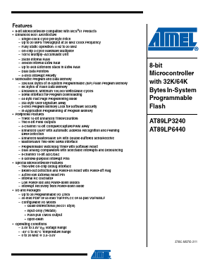 AT89LP3240-20JU Datasheet PDF Atmel Corporation