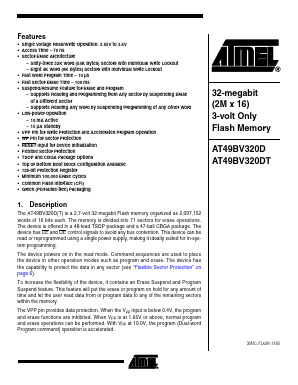 AT49BV320DT-70CU Datasheet PDF Atmel Corporation