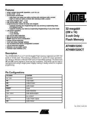 AT49BV320CT-70TI Datasheet PDF Atmel Corporation