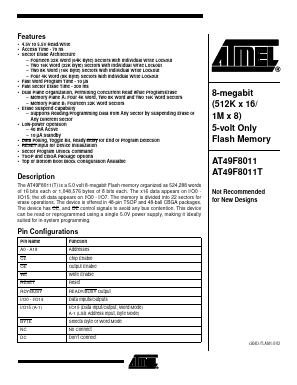 AT49F8011T-70TI Datasheet PDF Atmel Corporation