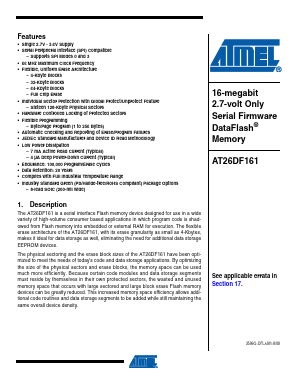 AT26DF161 Datasheet PDF Atmel Corporation