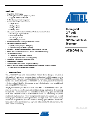 26DF081A Datasheet PDF Atmel Corporation