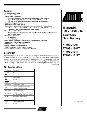 AT49BV1604 Datasheet PDF Atmel Corporation