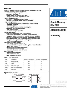 AT88SC25616C-PU Datasheet PDF Atmel Corporation