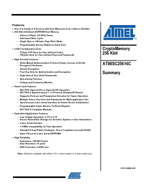 AT88SC25616C Datasheet PDF Atmel Corporation