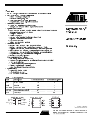 AT88SC25616C-WI Datasheet PDF Atmel Corporation