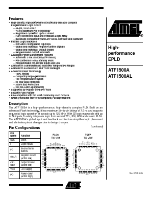 ATF1500A-12AC Datasheet PDF Atmel Corporation