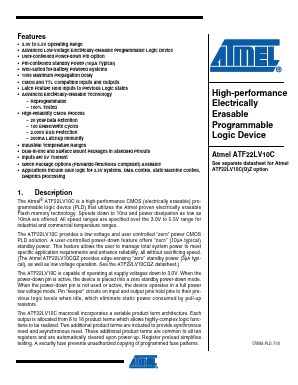 ATF22LV10C-10XC Datasheet PDF Atmel Corporation