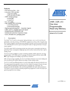 AT27C256R Datasheet PDF Atmel Corporation
