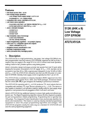 AT27LV512A Datasheet PDF Atmel Corporation