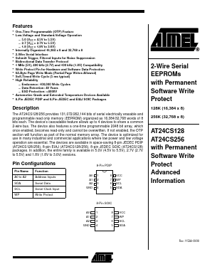 AT24CS128W-10SI Datasheet PDF Atmel Corporation