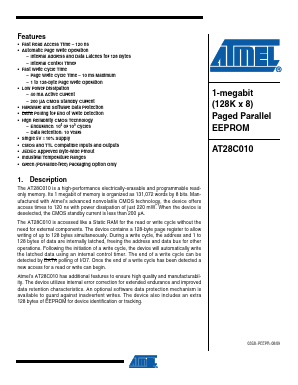 AT28C010-15TU Datasheet PDF Atmel Corporation
