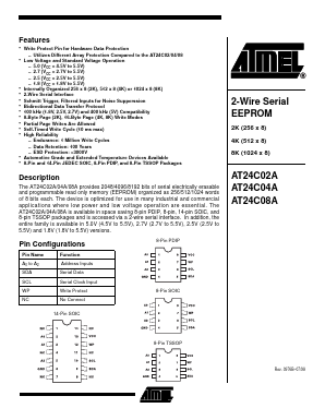 AT24C08A-10SC Datasheet PDF Atmel Corporation