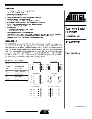 AT24C128BY6-YH-T Datasheet PDF Atmel Corporation