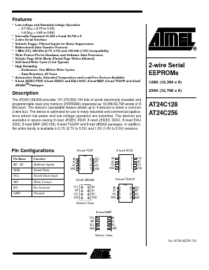 AT24C128U2-10UI-2.7_03 Datasheet PDF Atmel Corporation