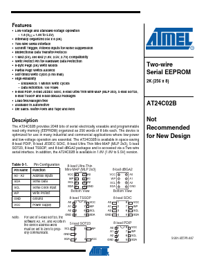 AT24C02BU3-UU-T Datasheet PDF Atmel Corporation