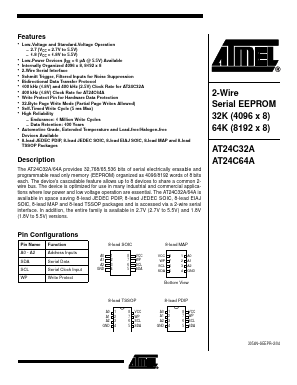 AT24C64AW-10SI-2.7 Datasheet PDF Atmel Corporation