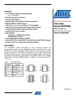 AT24C256C-CHL Datasheet PDF Atmel Corporation
