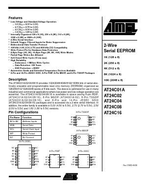 AT24C08-10PC Datasheet PDF Atmel Corporation
