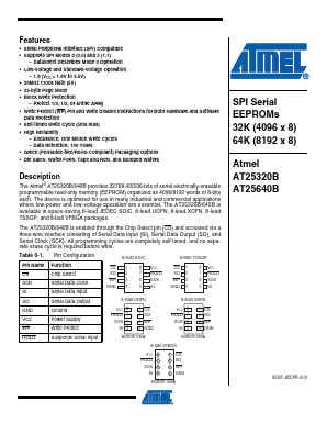 AT25320B-MEHL-T Datasheet PDF Atmel Corporation