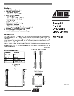 AT27C080-12DC Datasheet PDF Atmel Corporation
