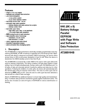 AT28BV64B-20PI Datasheet PDF Atmel Corporation