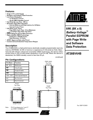 AT28BV64B-20TI Datasheet PDF Atmel Corporation