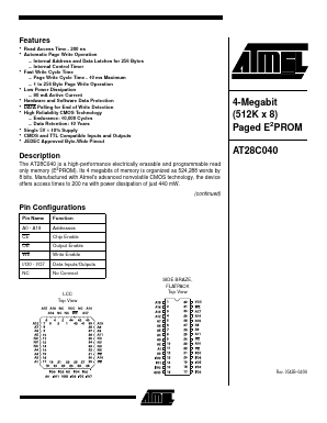 AT28C040-25FC Datasheet PDF Atmel Corporation
