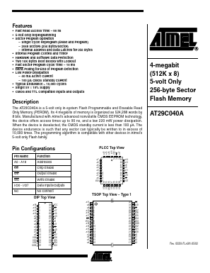 AT29C040A_02 Datasheet PDF Atmel Corporation