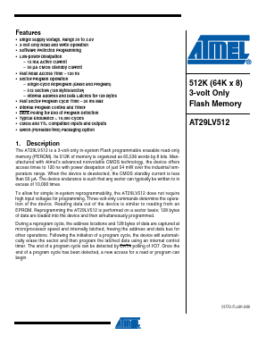 AT29LV512-12JU Datasheet PDF Atmel Corporation