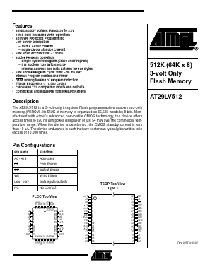 AT29LV512-15JI Datasheet PDF Atmel Corporation