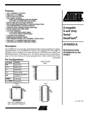 AT45D021A Datasheet PDF Atmel Corporation