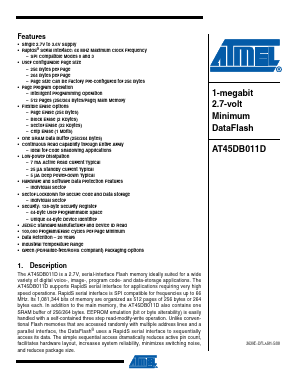 AT45DB011D Datasheet PDF Atmel Corporation