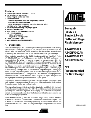 AT49BV002ANT-70VI Datasheet PDF Atmel Corporation