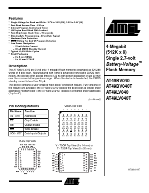 AT49BV040-20VI Datasheet PDF Atmel Corporation