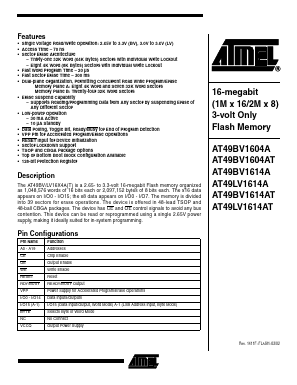 AT49BV1604A Datasheet PDF Atmel Corporation