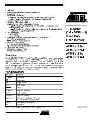 AT49BV162AT-70TI Datasheet PDF Atmel Corporation