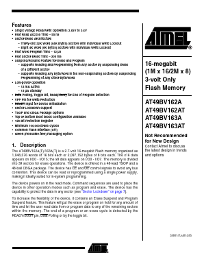 AT49BV162AT-70TI Datasheet PDF Atmel Corporation