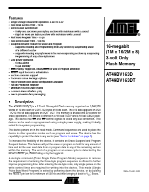 AT49BV163DT-70CU Datasheet PDF Atmel Corporation