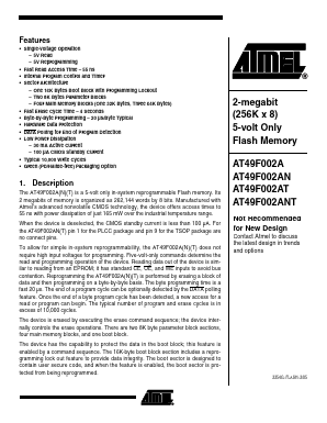 AT49F002A Datasheet PDF Atmel Corporation