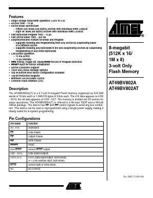 AT49BV802AT-70TI Datasheet PDF Atmel Corporation