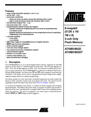 AT49BV802DT-70CU Datasheet PDF Atmel Corporation