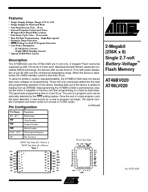 AT49BV020-70TI Datasheet PDF Atmel Corporation