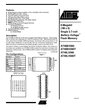 AT49LV080-20CI Datasheet PDF Atmel Corporation
