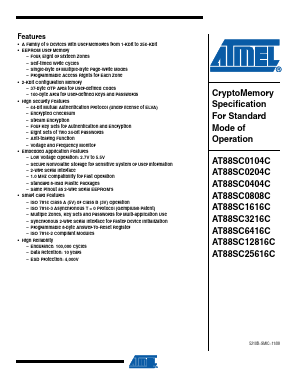 AT88SC0104C Datasheet PDF Atmel Corporation