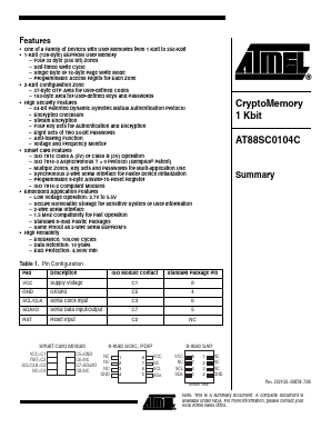 AT88SC0104C-MJ Datasheet PDF Atmel Corporation